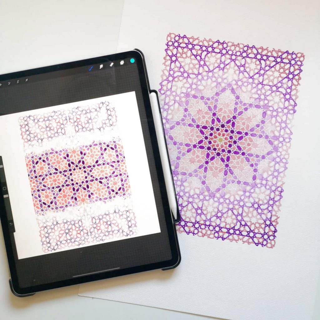 Digital vs. Hand-Drawn Geometric Patterns